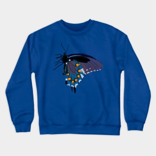 Spirograph Collage Blue and orange butterfly Crewneck Sweatshirt